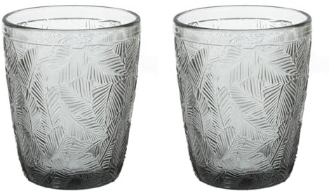 KASANOVA Set 2 Bicchieri Vetro Grigio Oasi