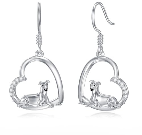 Windhund Ohrringe Sterlingsilber Hunde Ohrhängern Hundeschmuck Windhund Geschenke für Frauen