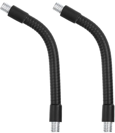 PATIKIL 6 Gooseneck, 2Pcs 3/8-16 Male to Male Thread Metal Universal Hose Flexible Arm Gooseneck Tube Extension Holder for Action Camera, Phone, Microphone, Black
