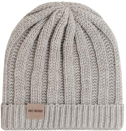 KNIT FACTORY - Nica Mütze - One Size | Strickmütze für Damen und Herren - Beanie - Mütze für den Winter - Wintermütze - Wollmütze - Weich und warm