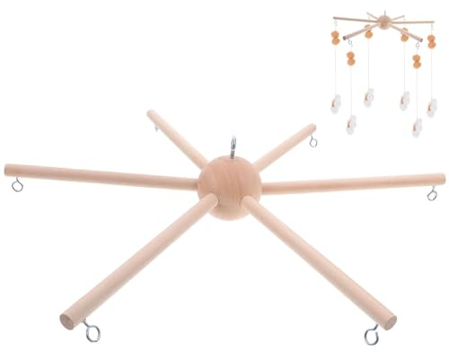 IMIKEYA DIY Holz Mobile Rahmen - 6-armiger Mobile Arm für Kinderbett zum Basteln hängender Glöckchenhalter für Kinderzimmer Zubehör