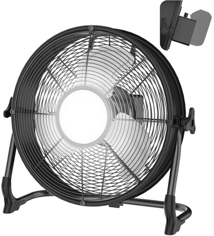 T-SUN Floor Fan Compatible with ma-kita18v Battery, 12 Portable Industrial Fan High Velocity Fan with AC Adapte, Stepless Speed Cordless Jobsite Fan for Garage/gym/Warehouse/Office.