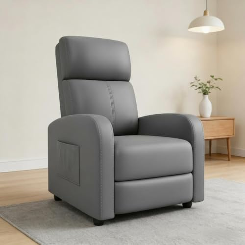PortoAlegre Relaxsessel Fernsehsessel Ruhesessel Liegesessel mit Liege-Funktion Polstersessel Leinen verstellbar Einzelliegesessel Wohnzimmer Schlafzimmer Heimkino