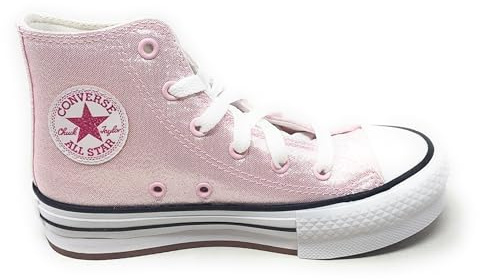 Converse Chuck Taylor All Star Mädchen Hi A17128C, rosa Glitzer, stoßdämpfende Sohle, Stoff aus Gummi, Rosa, 35 EU