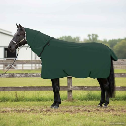 Kaloriko Couverture Équine Gris Clair et Rose, Polyester, Tissu Respirant, Protection Contre Pluie et Insectes, idéale pour l'extérieur, Transport, Concours, Cheval, Poney, Poulain, Jument