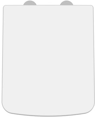 Nuie NCH198 | Modern Bathroom Square Soft Close Toilet Seat , 435mm x 358mm, White