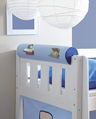 TiCAA Bettkantenschutz für Kinderbetten 90 cm breite, rausfallschutz mit Bezug für bettgitter, Bettrahmen, Kantenschutz für Kinder Babybett