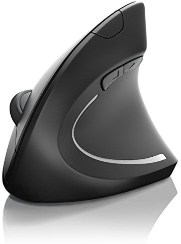 CSL - optische Wireless kabellos Funk Maus - vertikale Ausführung - ergonomisches Design - Vorbeugung gegen Mausarm Tennisarm - besonders armschonend - 5 Tasten