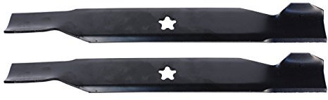 USA Mower Blades (2 AYP498BP High Lift Blade Fits AYP Craftsman Husqvarna 127843 138971 532138971 138498 138971X431 Length 21 in. Width 2 1/4 in. Thickness .150 in. Center Hole 5 PT ST 42 in. Deck