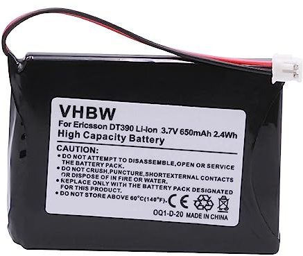 vhbw Li-ION Batterie 650mAh (3.7V) pour Portable Smartphone téléphone Ascom 660177, 9D41, D41 comme 660177 R1A, BKB201010/1, FA01302005, FA83601195.
