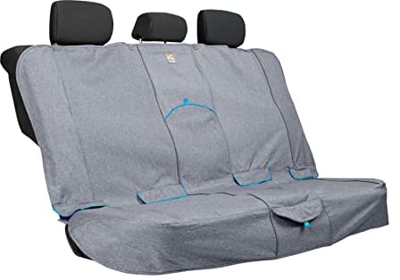 Kurgo Heather Bench Seat Cover, Dog Car Seat Protector, Waterproof & Stain-Resistant, Secure Fit, Charcoal Grey