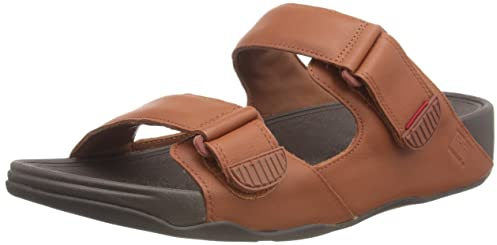 Fitflop Men's Gogh MOC Slide in Leather Open Toe Sandals, Brown (Dark Tan 277), 10 UK 44 EU