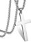 Adramata Stainless Steel Cross Pendant Chain Necklace for Men Women Long Large Cross Necklace Silver Tone, 61CM