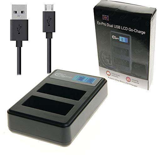 Ex-Pro® LP-E6 LPE6 LC-E6E, LCE6E LCD DUAL Go-Charge USB Charger for Canon DSLR [See Description for Models]