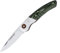MIGUEL NIETO Navaja Climber 402-V de 17,5 cm, con Hoja de Acero AN-58 de 7,5 cm, Mango de Mikarta Blanca y Canvas Verde, Sistema de Cierre de Piston