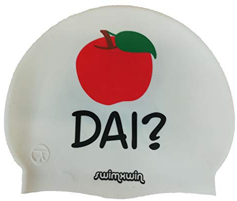 Swimxwin Cuffia in Silicone Mela dai | Cuffia da Nuoto|Cuffia da Piscina | Grande Comfort e Aderenza | Design e Stile Italiano