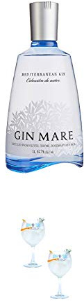 Gin Mare aus Spanien 1,0 Liter MAGNUM + Gin Sul Copo Ballon Glas 2 Stück