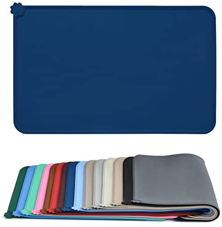 AUDWUD Silicone Waterproof Dog Cat Feeding Mats, Anti-Slip Pet Bowl Mats