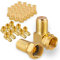 HB-DIGITAL Winkel-Adapter Set für SAT Anlagen: 20x F-Stecker (Vergoldet) + 10X F-Winkel-Adapter [F-Stecker (SAT, männlich) auf F-Buchse (SAT, weiblich)] rechtwinklig Ecke Steckverbinder 90° Grad