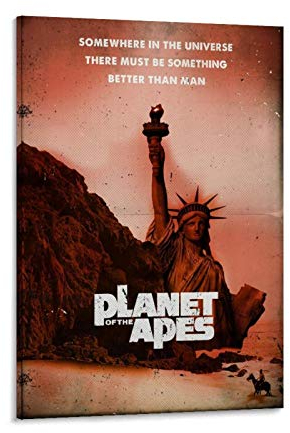 SDFSDF Planet of The Apes Art Retro-Reise-Poster, dekoratives Gemälde, Leinwand, Wanddekoration, Heimdekoration, Sammlerstück, Vintage-Poster, 50 x 75 cm