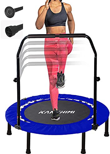 Kanchimi Faltbar Mini Fitness Indoor Exercise Workout Rebounder Sport Trampolin mit Griff (Blau, 40 inch(101.6 cm))