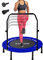 Kanchimi Faltbar Mini Fitness Indoor Exercise Workout Rebounder Sport Trampolin mit Griff (Blau, 40 inch（101.6 cm）)
