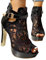 Minetom Sandalen Damen Pumps Schuhe Lace Hohl Blockabsatz High Heels Open Toe Sandalen Abend Party Braut Sommerschuhe A Schwarz 41 EU