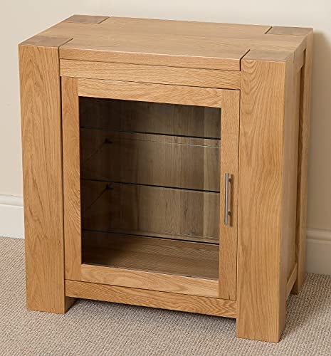 Oak Furniture King Kuba Solid Oak Media Storage Unit | Media Unit with Storage | 75 x 42.5 cm Wooden Media Unit | Kuba