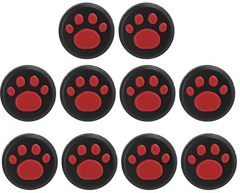 10 Pieces Thumb Grip Caps Replacement for Switch, Cute Black Cat Claw Paw Design Soft Silicone Analog Stick Thumb Cover, Joystick Cap Compatible with Nintendo Switch/Switch Lite(Red)