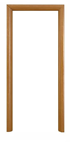 Kit telaio legno di passaggio bombato completo di mostrine per porte a soffietto Noce Tanganica Naturale Misura Esterno Telaio 77x213