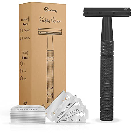 Bamboozy Rasierhobel für Damen und Herren - Safety Razor Unisex - Aluminium - Zero Waste - Double Edge Nassrasierer