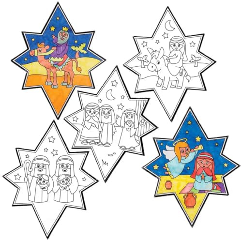 Baker Ross FC211 Weihnachts Fensterbilder Set- 10er Pack, Bastelset für Kinder. Festliches Kreativset zum Basteln und Dekorieren an Weihnachten