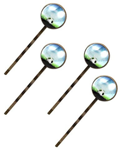 4 pezzi accessori per capelli forcine per capelli, forcine per capelli da calcio su erba, clip per capelli da donna