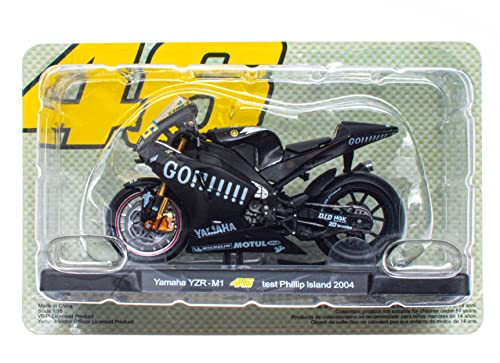 OPO 10 - Motorrad 1/18 von The Doctor Valentino Rossi #46, Reproduktion kompatibel mit Yamaha YZR-M1 - Test Phillip Island 2004 - VR035