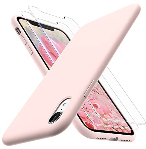 TOCOL Coque pour iPhone XR, Doublure Douce en Tissu Microfibre, Anti-Choc, Anti-Rayures, Coque en Silicone pour iPhone XR 6,1 Pouces, Rose