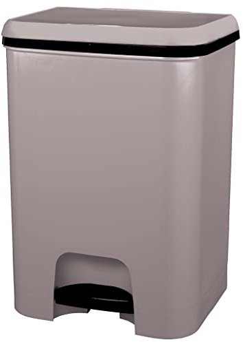 COM-FORT HOUSE | Cubo de Basura Pedal | Capacidad de 26 litros | Cubo Reciclaje| Color Marrón | Cubo de Basura Cocina | Piezas Extraíbles | Limpieza Fácil