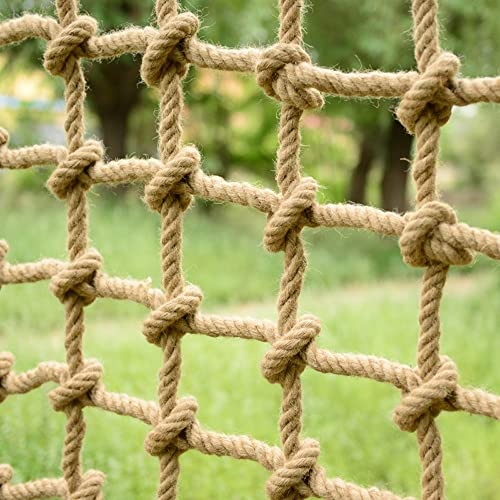 Sicherheitszaunnetz für Kinder, Haustiere, Katzen, Cargo Hanfseilnetz, Kinder Outdoor Kletternetz Spielplatz Pflanzenstütze Jutenetz Vogel Kletterseil Netz Decke Hängebrücke Dekorative Hanfseil Dekora