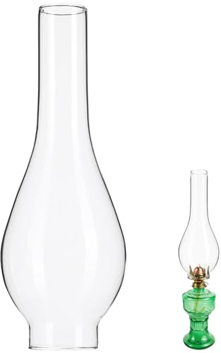 Ciieeo Paralume Vetro Trasparente 9.65In Per Lampada a Olio Antivento Stile Retrò Sostituzione in Vetro Per Lampada a Cherosene Decorazioni Casa E Cucina