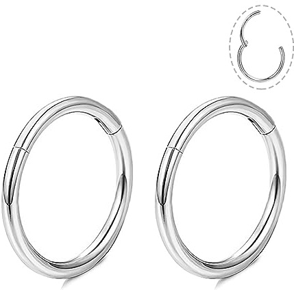 DAILI Nasenring Gold Silber dünn, Titan Ohrringe für Damen Herren Nasenpiercing Ring 18G Septum Tragus Conch Helix Piercing Hypoallergen Nasen Piercing Ringe Schmuck Ohr Goldene 6mm/7mm/8mm/9mm/10mm