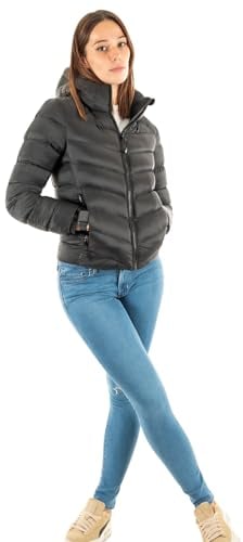 Superdry Damen Fuji Steppjacke mit Kapuze Schwarz 36