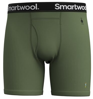 Smartwool Herren-Boxershorts aus Merinowolle (schmale Passform), Grün (Fern Green), Medium