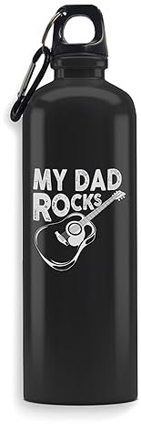 Bouteille d'eau en acier inoxydable avec inscription « My Dad Rocks » pour la fête des pères - Grande capacité