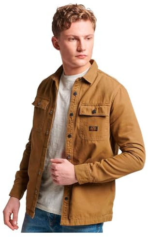 Superdry Canvas Workwear Overshirt T-Shirt, Sandstone Brown, XL Homme