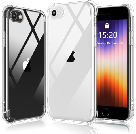 Ruayia Coque pour iPhone SE 3/2 (2022/2020), iPhone 8/7 Transparente, Housse en Silicone TPU Souple, Bumper avec Coins Renforcés, Antichoc et Anti-Jaunissement Coque iPhone 7/8/SE-4.7 Transparente