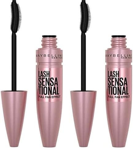 Maybelline New York Mascara für Volumen und Definition, Lash Sensational, Very Black, 9,5 ml (Packung mit 2)