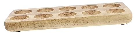 Healeved 1pieza Soporte De Huevos De Madera Huevera Práctica Para Almacenamiento De Huevos Organizador Estable Para Cocinas y Restaurantes Diseño Decorativo y Funcional Para Uso Diario y