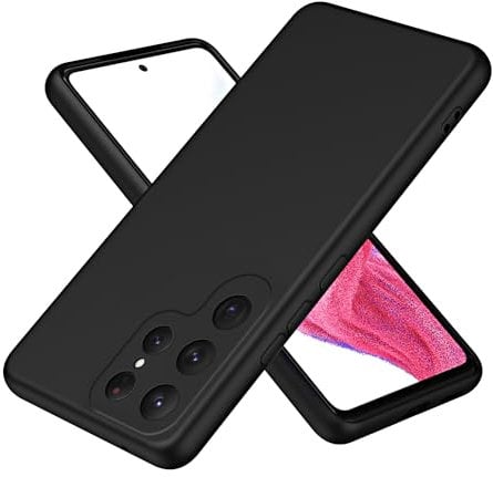 XINYEXIN Liquid Silicone Case for Samsung Galaxy S24 Ultra 5G with Microfiber Lining Flexible Ultra Slim Fit Thin Back Cover Shockproof Protective Phone Case - Black