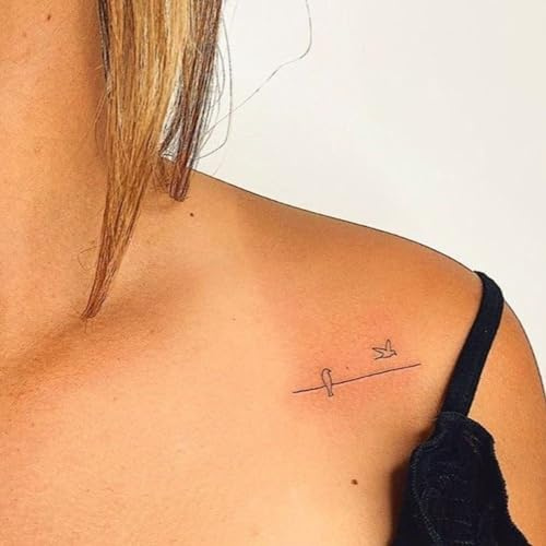 Inkster® Two Birds Tattoo | Temporäres Tattoo mit EU-Kosmetikzertifizierung | wasserfest + vegan | revolutionäres 2-Wochen-Tattoo | Fake Tattoos und Klebetattoos für Erwachsene