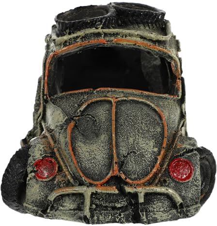 DRESSOOS Aquarium Dekoration Auto- Für Fischtanks Lifelike Ornament Für Fische Und Garnelen Einfache Pflege Stabile Basis Detailgetreu Gestaltet