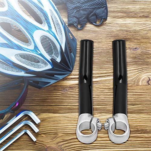Yctze Lenkerenden-Paar aus Aluminiumlegierung für Mountainbikes und Rennräder, Fahrradgriff-Griffverlängerung, Bull-Riser-Enden mit Bequemer Polsterung für Lange Fahrten (BLACK)